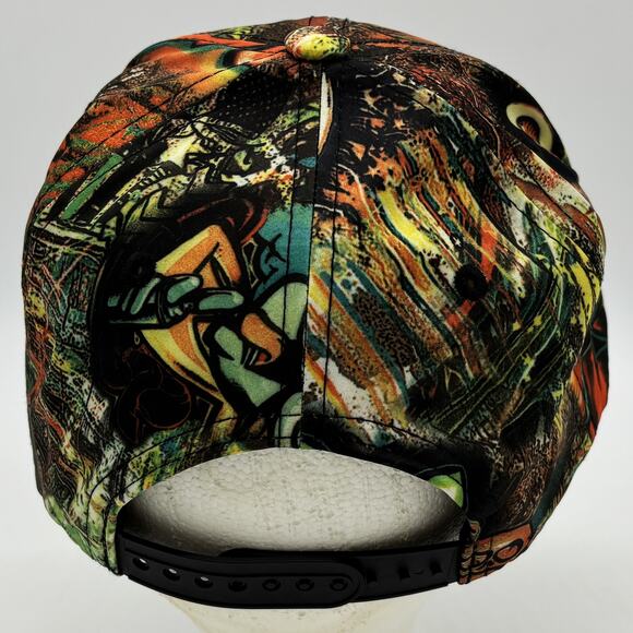 Grafitti Street Art Baseball Hat Mens One Size Snapback Polyester Multi-Color - Picture 3 of 8